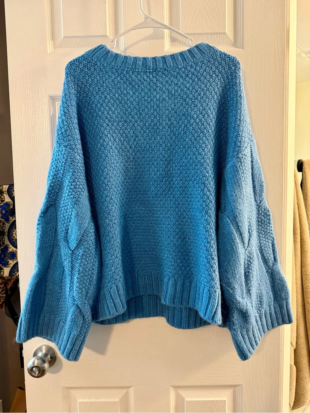 Maeve Blue Cable-Knit Women's Sweater Size Large